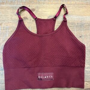 Balance Athletica Maroon Sports Bra Medium